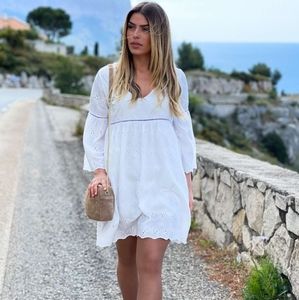 BANDITAS White Eyelet Embroidered Isadora Dress
